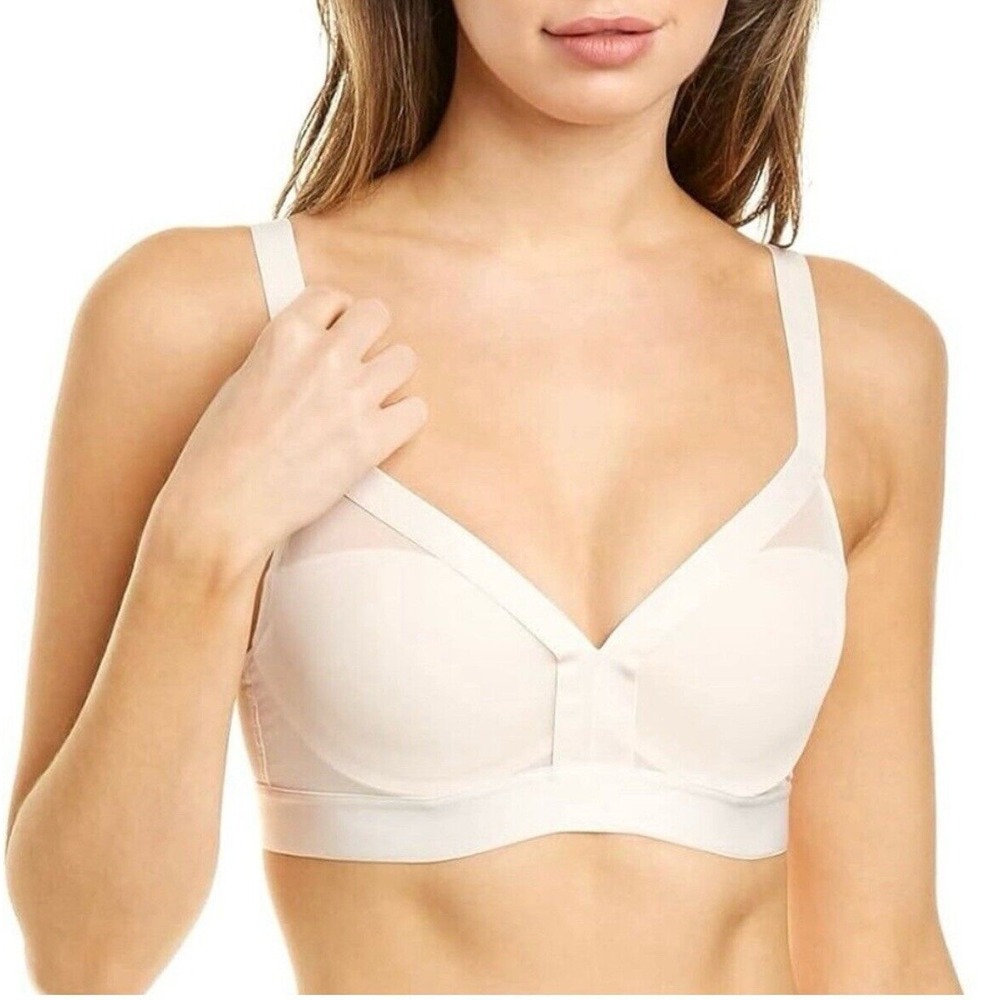 Le Mystere Modern Mesh Contour Bra Size Medium Beige Comfort Demi‎ Coverage
